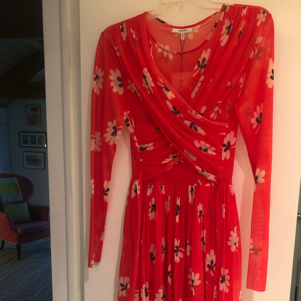 GANNI long-sleeved dress
